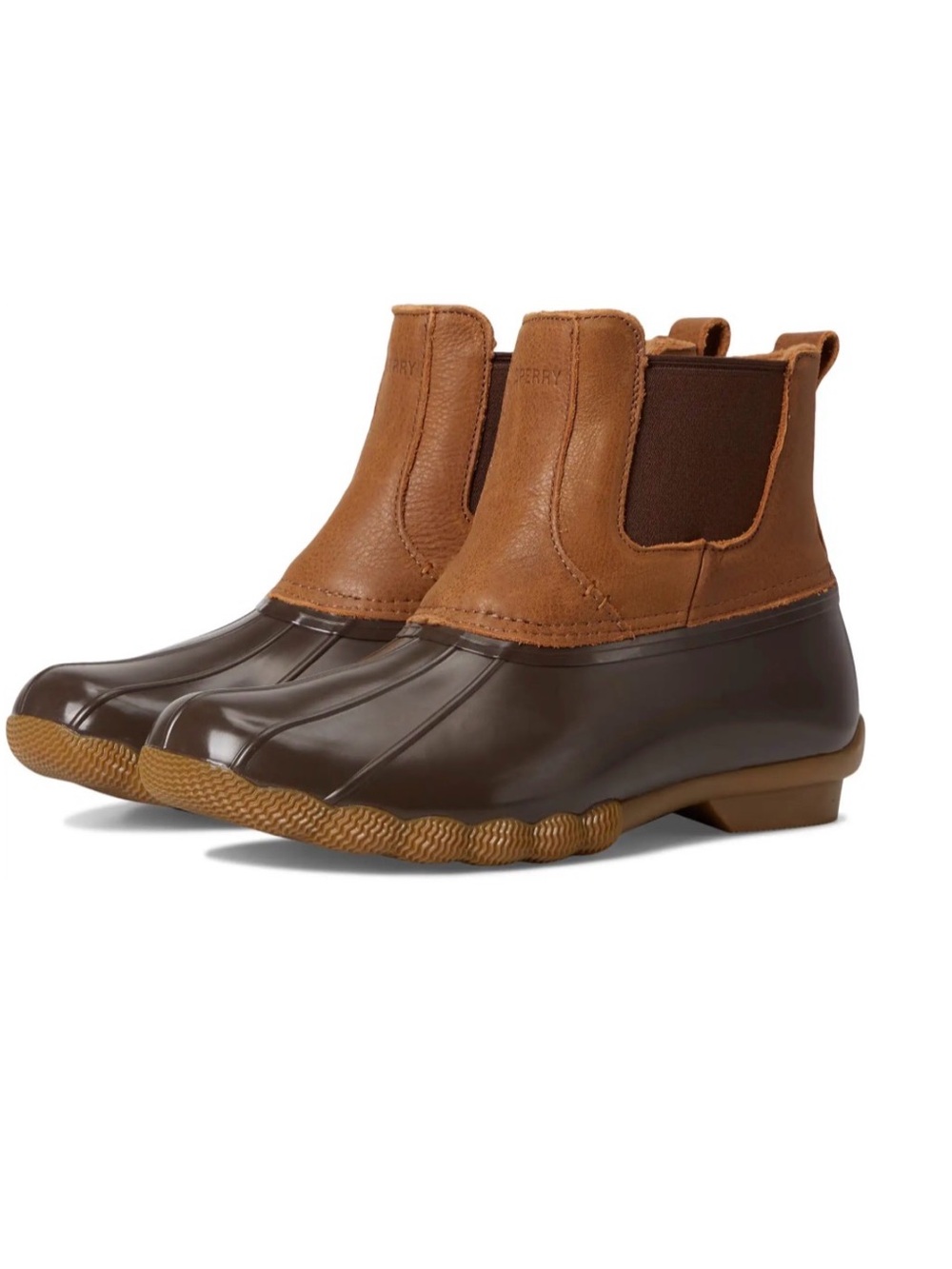 Sperry Saltwater Chelsea Ankle Duck Boots Waterproof Brown/Tan Women’s 8